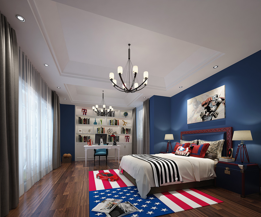 裝修公司現代簡約風格別墅裝修效果圖-次臥 裝修公司現代簡約風格別墅裝修效果圖-次臥