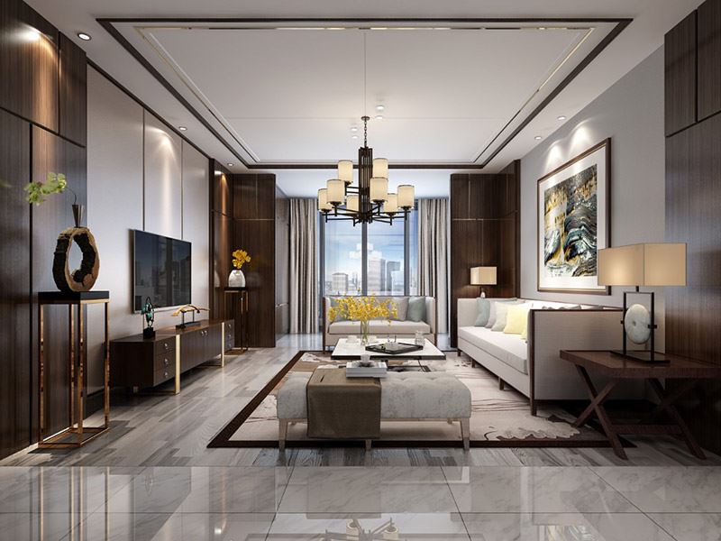 河源市百信百小區現代簡約風格三居室裝修案例