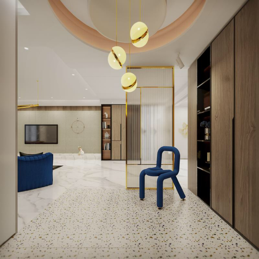 現代輕奢風格家裝設計室內裝修效果圖-玄關 現代輕奢風格家裝設計室內裝修效果圖-玄關