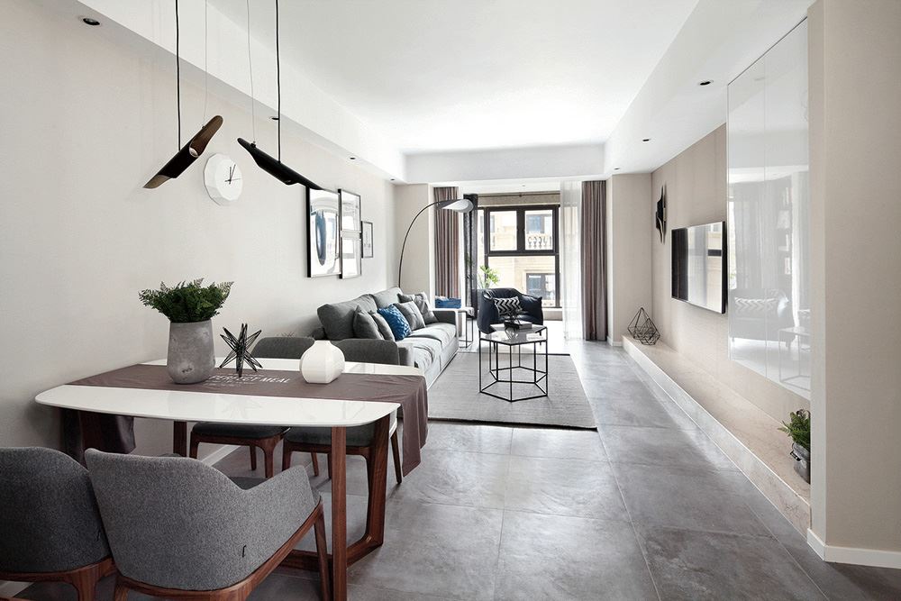 南寧市濱江陽光水岸北歐風格三居室裝修案例