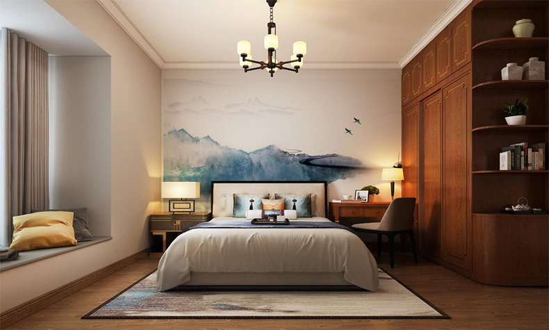 韶關(guān)市沛瀧御峰花園新中式風(fēng)格三居室裝修案例