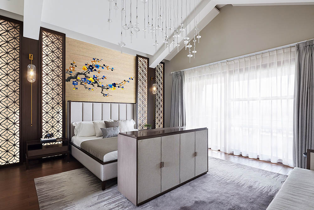 新中式風格家裝設計別墅裝修效果圖-臥室 新中式風格家裝設計別墅裝修效果圖-臥室