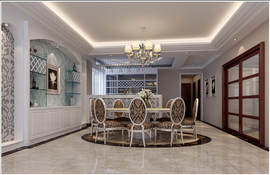 佛山裝修公司簡歐風格室內裝修效果圖-餐廳 佛山裝修公司簡歐風格室內裝修效果圖-餐廳