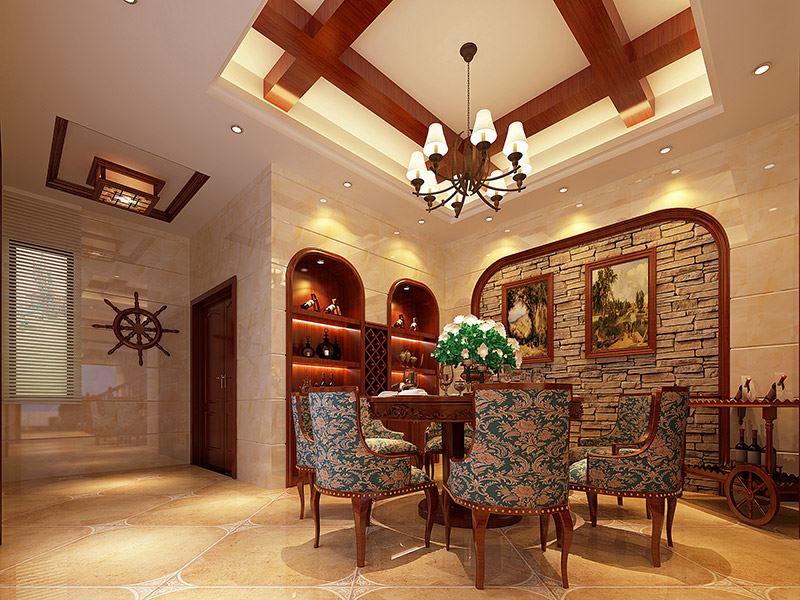 河源市德興苑美式風格四居室裝修案例