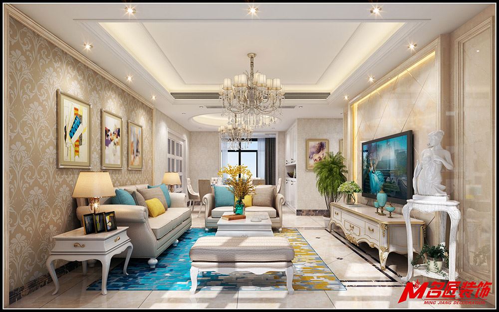 茂名市荔晶新城歐式風(fēng)格三居室裝修案例