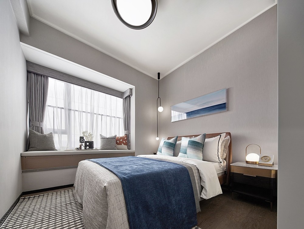 現(xiàn)代簡約風格室內(nèi)家裝案例效果圖-次臥 現(xiàn)代簡約風格室內(nèi)家裝案例效果圖-次臥