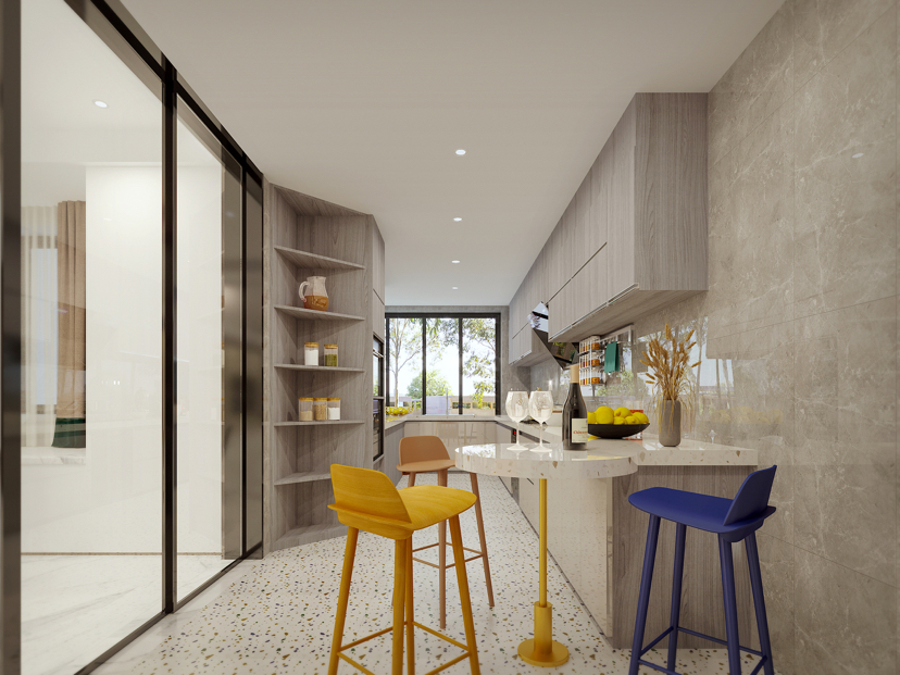 現代輕奢風格家裝設計室內裝修效果圖-廚房 現代輕奢風格家裝設計室內裝修效果圖-廚房