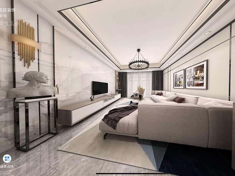 茂名市富華庭現代簡約風格四居室裝修案例