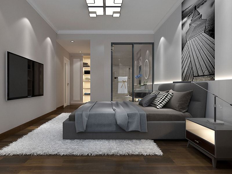 自貢市北街90號院現代簡約風格平層裝修案例