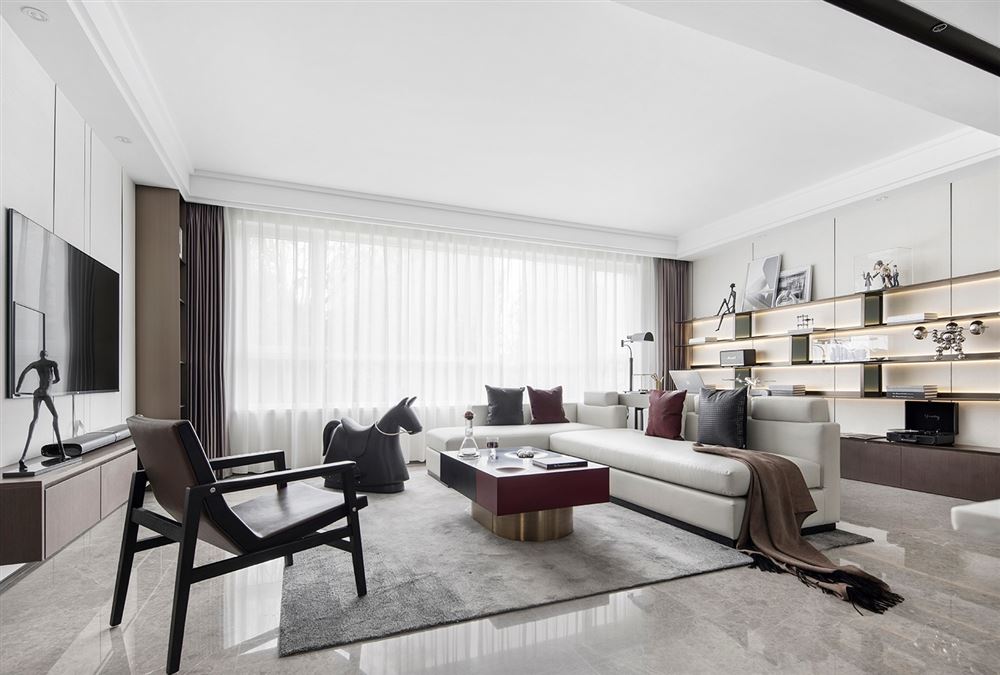 江門市天鵝灣輕奢風格三居室裝修案例