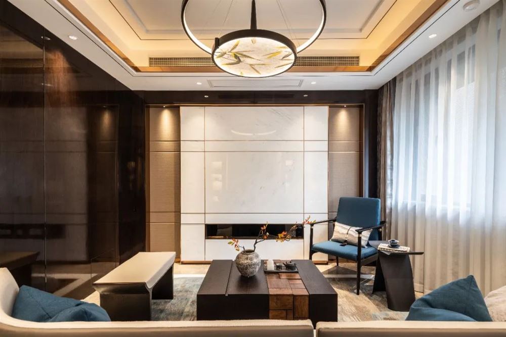 惠州市金葉華府新中式風格三居室裝修案例