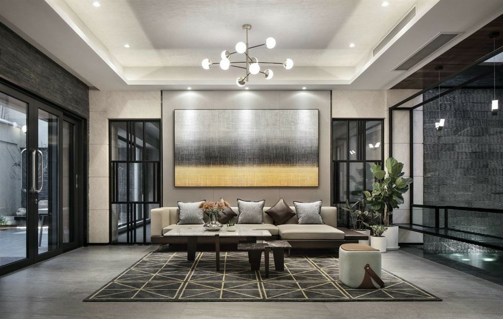 佛山市綠地·拾野川新中式風格別墅裝修案例