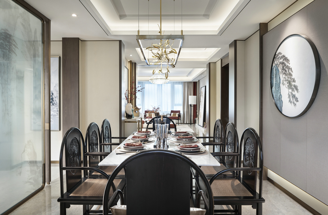 新中式風格室內家裝案例效果圖-餐廳 新中式風格室內家裝案例效果圖-餐廳