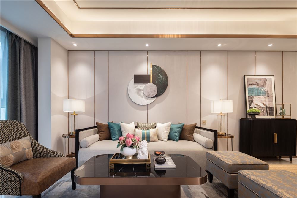 佛山市美的·金地·新明珠·鳳翔灣壹號新中式風(fēng)格四居室裝修案例