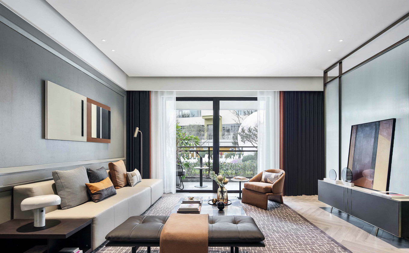 現(xiàn)代輕奢風格室內家裝案例效果圖-客廳 現(xiàn)代輕奢風格室內家裝案例效果圖-客廳