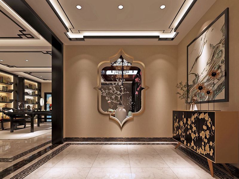 自貢市巴黎陽光新中式風格別墅裝修案例