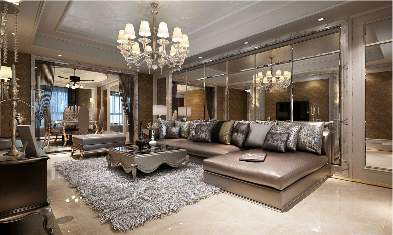 裝修案例歐式復古風格室內裝修效果圖-客廳 裝修案例歐式復古風格室內裝修效果圖-客廳