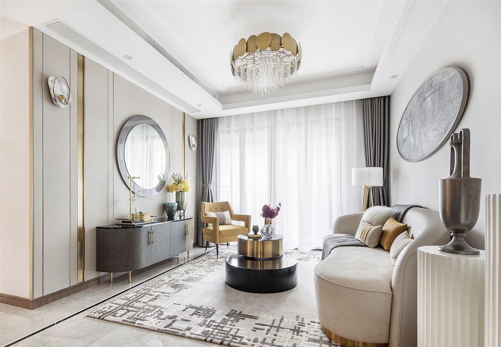 廣州市保利花城輕奢風格三居室裝修案例