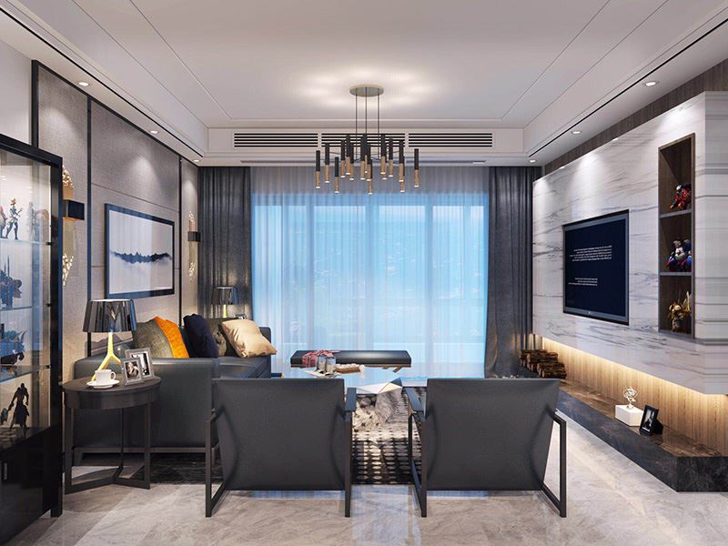 佛山市保利清能和府現代簡約風格三居室裝修案例