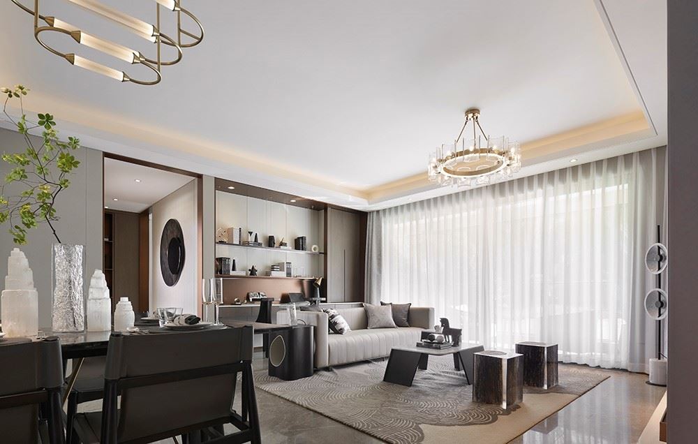 江門市江海碧桂園輕奢風格三居室裝修案例