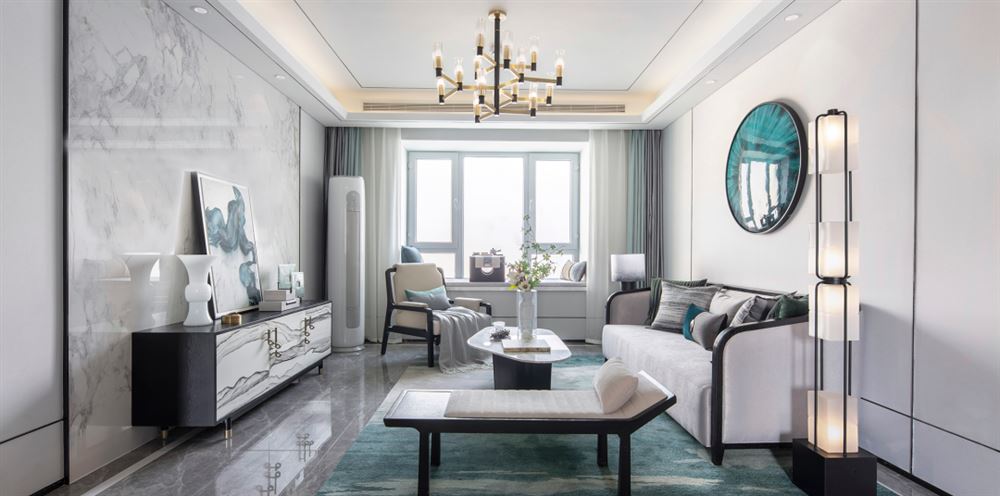 佛山市保利維塔新中式風格三居室裝修案例