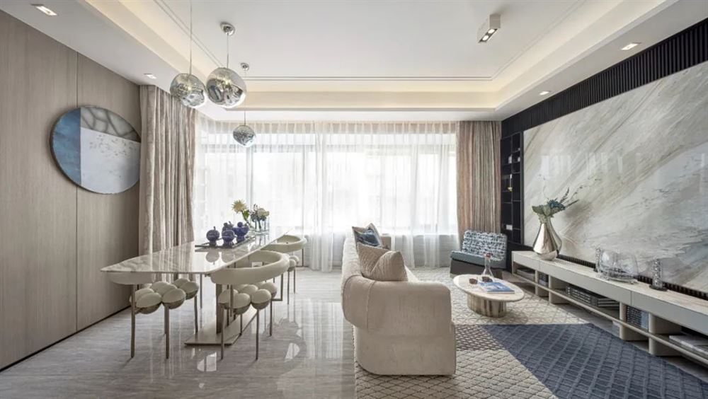 佛山市建投綠地璀璨天城現代簡約風格四居室裝修案例