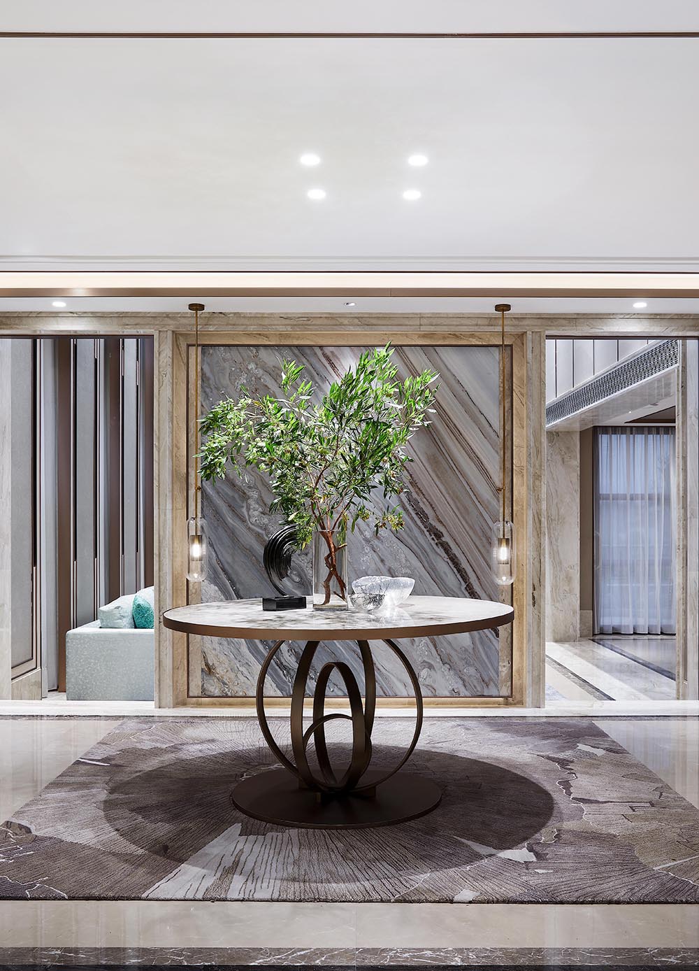 新中式風格家裝設計別墅裝修效果圖-別墅走廊裝飾擺設 新中式風格家裝設計別墅裝修效果圖-別墅走廊裝飾擺設