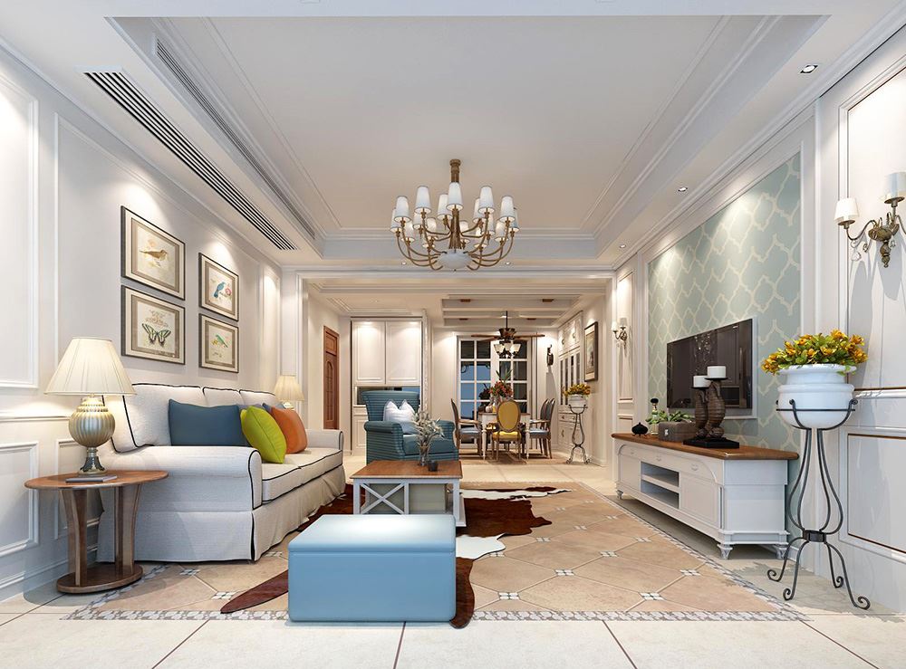 連云港市繁榮路6號(hào)小區(qū)美式風(fēng)格三居室裝修案例