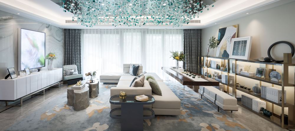 佛山市海倫堡·美的·玖悅府輕奢風格四居室裝修案例