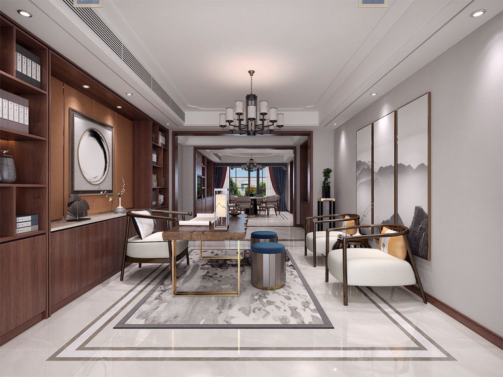 新中式別墅大宅裝修設計-書房 新中式別墅大宅裝修設計-書房