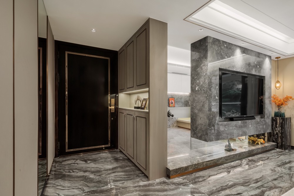 現代輕奢風格室內家裝案例效果圖-玄關 現代輕奢風格室內家裝案例效果圖-玄關