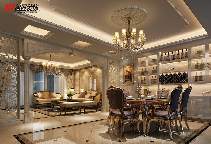 淮安市東方佳苑歐式風格四居室裝修案例