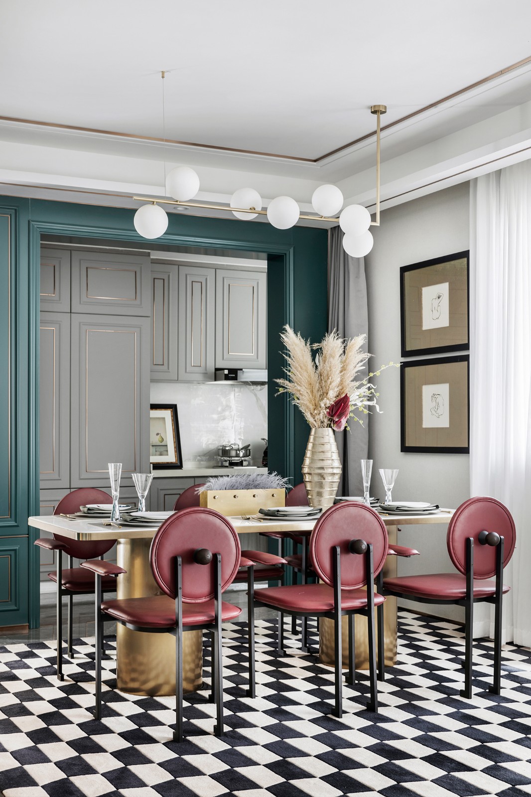 莫蘭迪輕奢風格室內設計家裝案例-餐廳 莫蘭迪輕奢風格室內設計家裝案例-餐廳