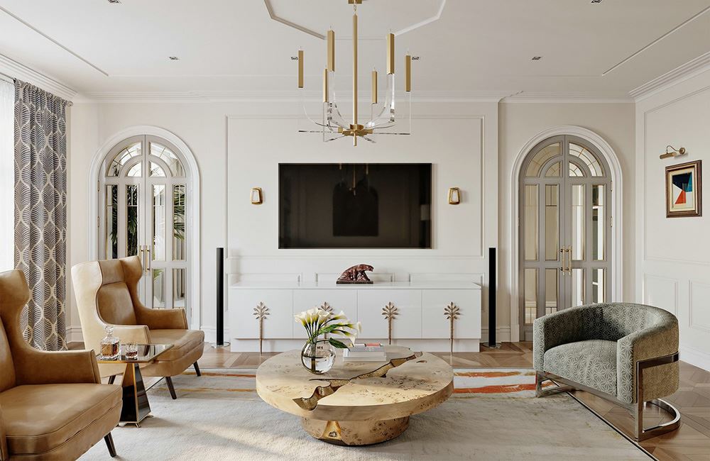 江門市百富園田園風格四居室裝修案例