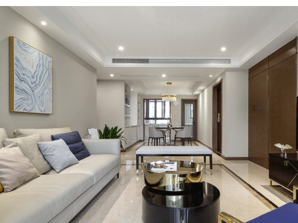 佛山市順德華潤置地廣場輕奢風格四居室裝修案例