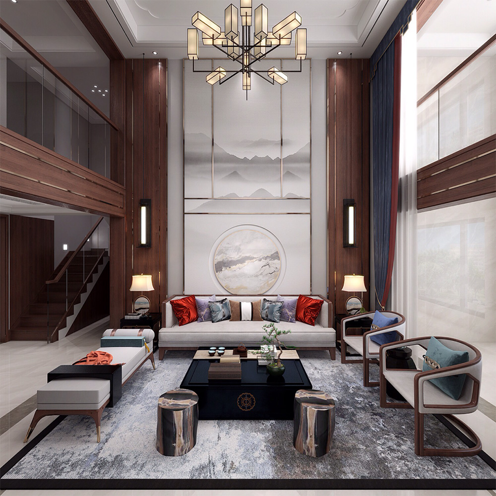 新中式別墅大宅裝修設計-客廳 新中式別墅大宅裝修設計-客廳