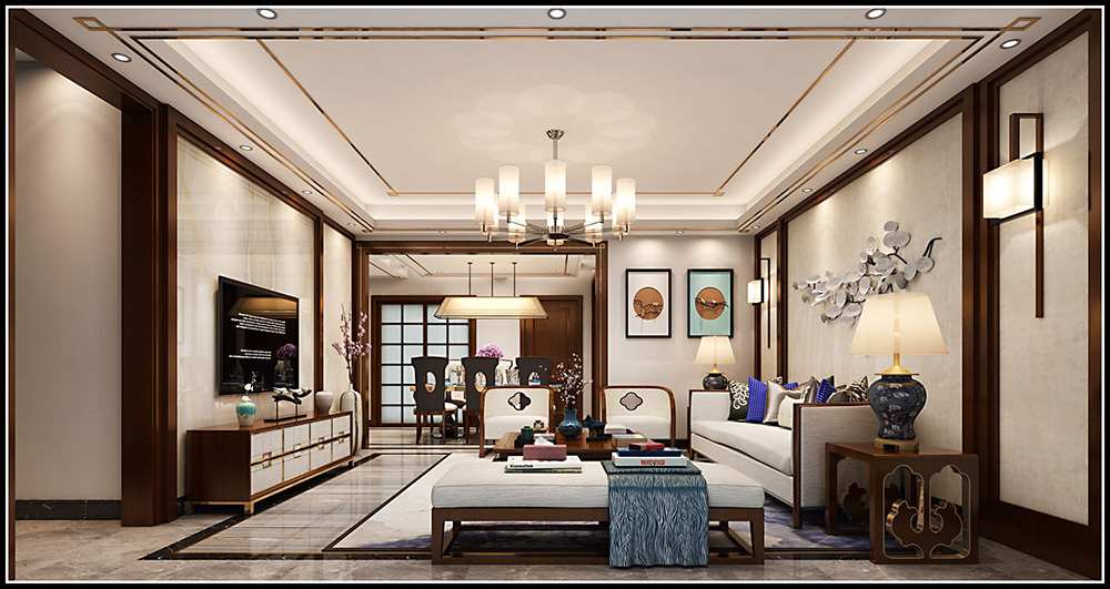 裝修公司新中式風格室內(nèi)裝修效果圖-客廳 裝修公司新中式風格室內(nèi)裝修效果圖-客廳