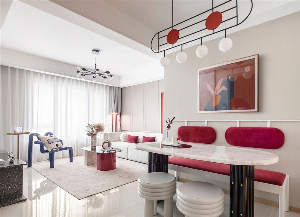 曲靖市龍澤園現代風格四居室裝修案例