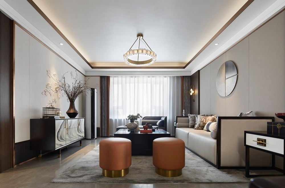 江門市柏麗灣新中式風(fēng)格四居室裝修案例