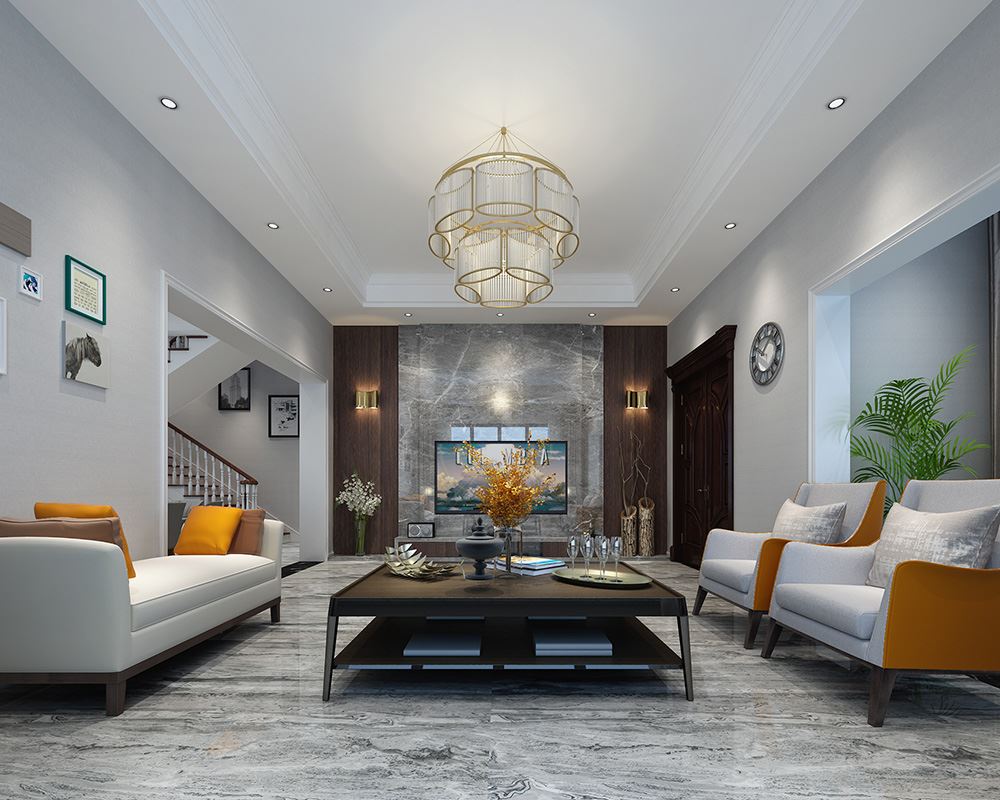 青島市星雨華府商住樓現(xiàn)代簡約風(fēng)格別墅裝修案例