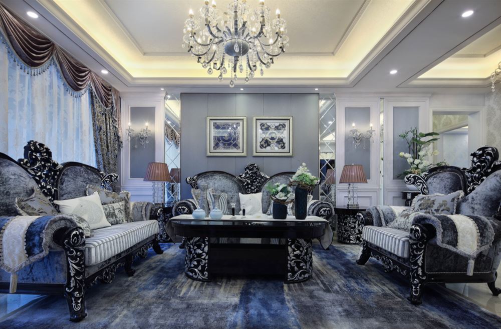 輕奢風格家裝設計室內裝修效果圖-客廳 輕奢風格家裝設計室內裝修效果圖-客廳