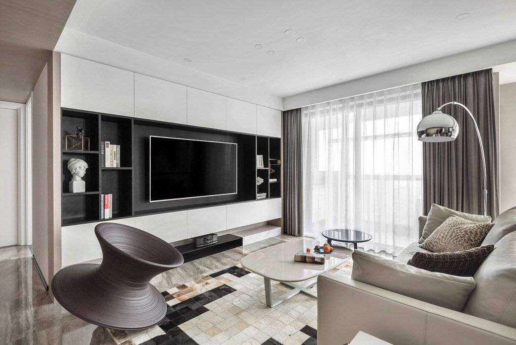 韶關市濱江名都現代簡約風格三居室裝修案例