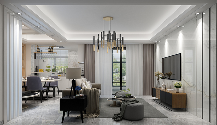 佛山市越秀閱湖臺(tái)現(xiàn)代簡(jiǎn)約風(fēng)格三居室裝修案例