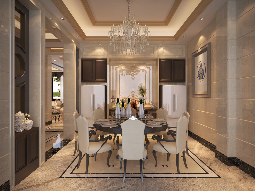 韶關市雄州壹品尚書府歐式風格別墅裝修案例