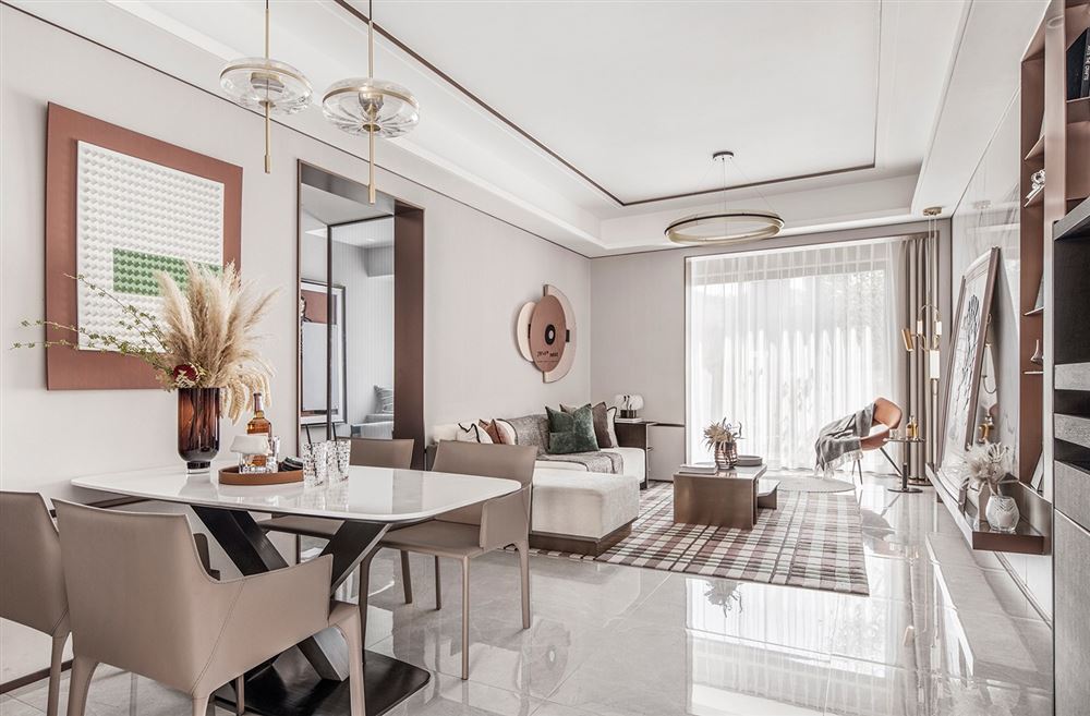 佛山市招商曦岸輕奢風格三居室裝修案例