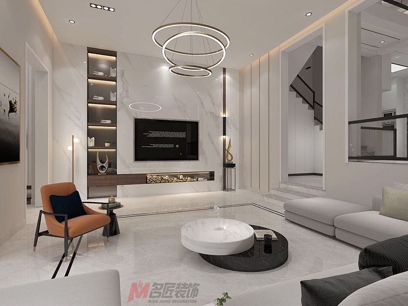 自貢市萬達(dá)廣場都會(huì)華宅現(xiàn)代簡約風(fēng)格別墅裝修案例