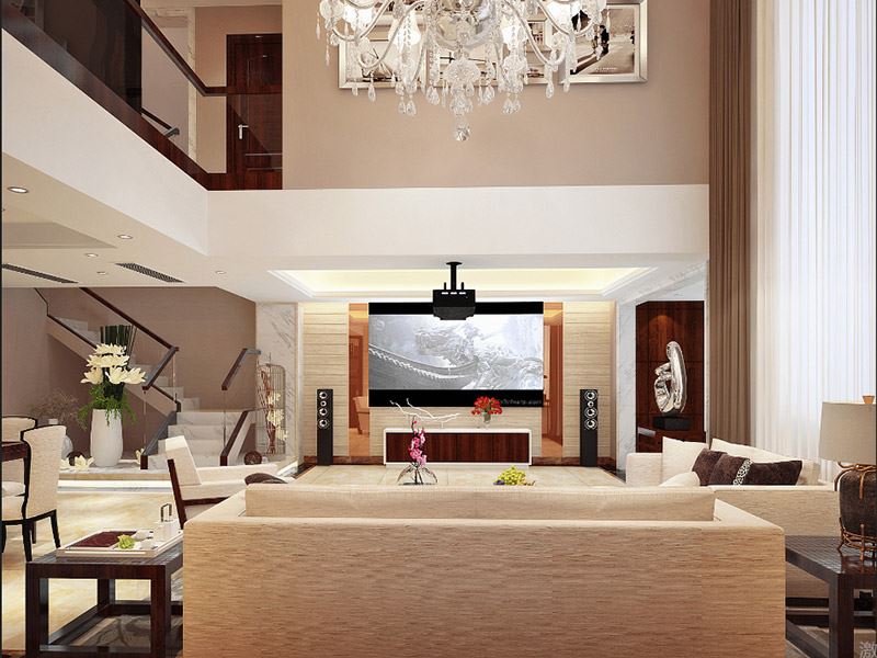 泰州市晨陽社區(qū)現(xiàn)代風格別墅裝修案例