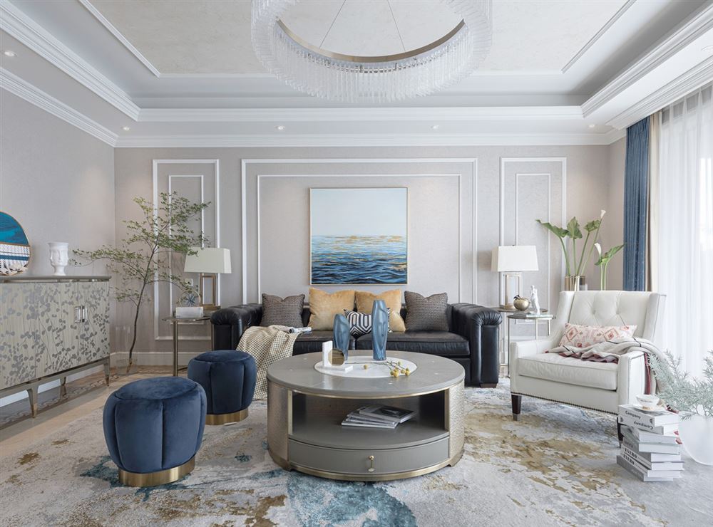 自貢市城投鑄鋼印象輕奢風格四居室裝修案例