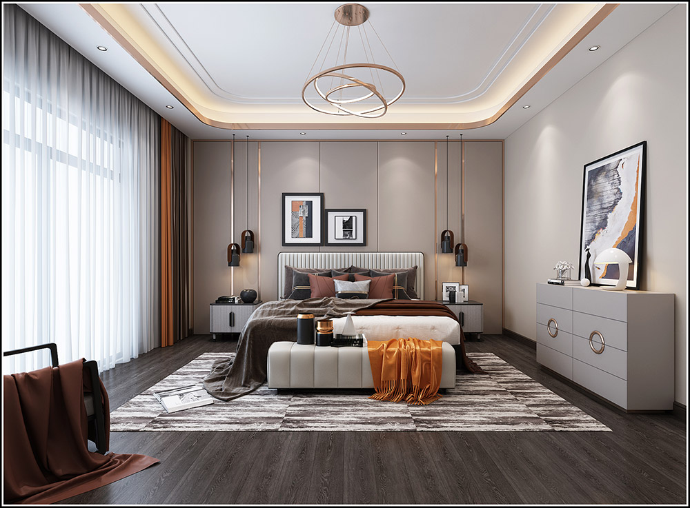 輕奢風格別墅裝修效果圖-格林天成別墅400平米-臥室 輕奢風格別墅裝修效果圖-格林天成別墅400平米-臥室