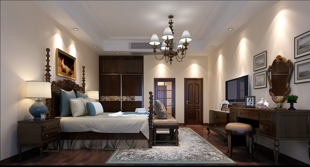 佛山裝修公司美式風(fēng)格室內(nèi)裝修效果圖-臥室 佛山裝修公司美式風(fēng)格室內(nèi)裝修效果圖-臥室
